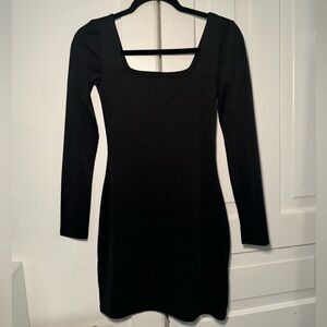 Black contour mini dress